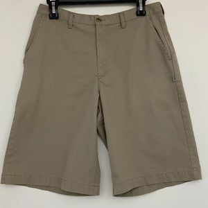 Dennis Mens Khaki Tan Beige Bermuda Shorts Sz 31 (sku49)
